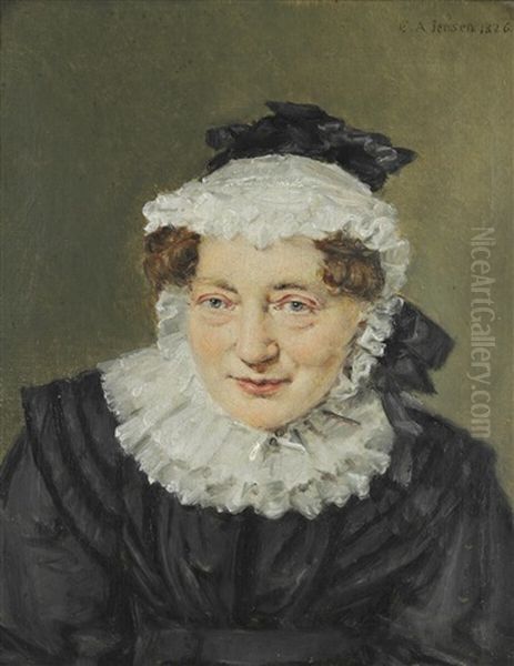 Portrait Of Elisabeth Christine Sophie Horrebow Oil Painting by Christian Albrecht Jensen