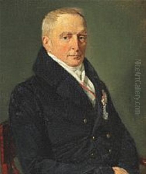 Portrait Of Privy Councillor, Chamberlain Carl Emil Count Moltke (1773-1858) by Christian Albrecht Jensen