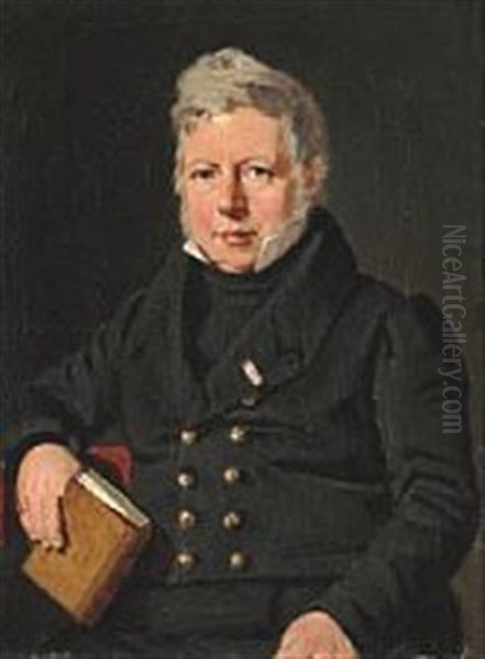 Portrait Of Professor P. O. Brondsted (1780-1842) Oil Painting by Christian Albrecht Jensen