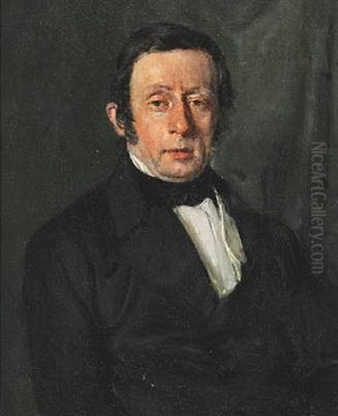 Portrait Of Professor Borgen. Headmaster At The Metropolitan School In Copenhagen Oil Painting by Christian Albrecht Jensen