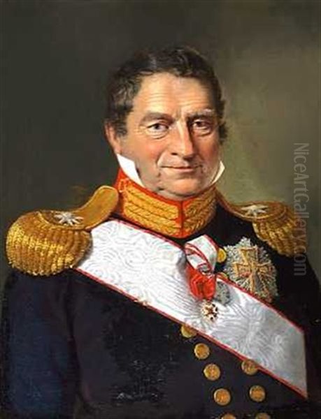 Portraet Af Admiral Johan Cornelius Krieger Oil Painting by Christian Albrecht Jensen