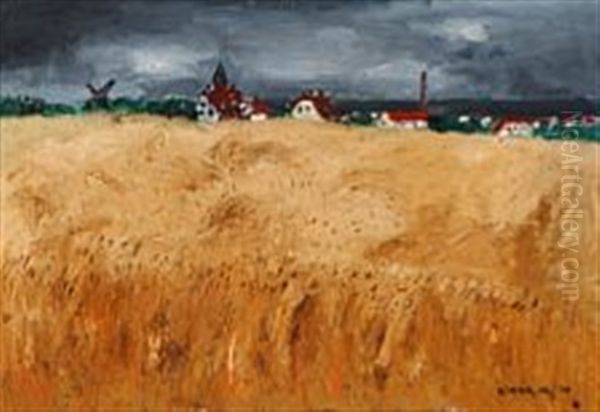 Fields, Bornholm Oil Painting by Einar Herman Jensen