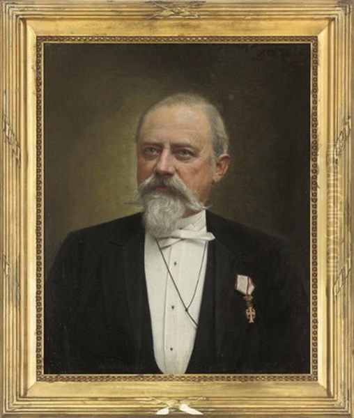 Portrait Of A Gentleman In Evening Dress Oil Painting by Hans Christian Jensen