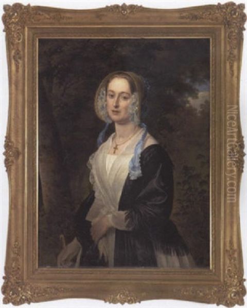 Portraet Af Agnes Drake Gift Med William Wain, Medejeren Af Skibsvaerftet Burmeister & Wain Oil Painting by Hans Christian Jensen