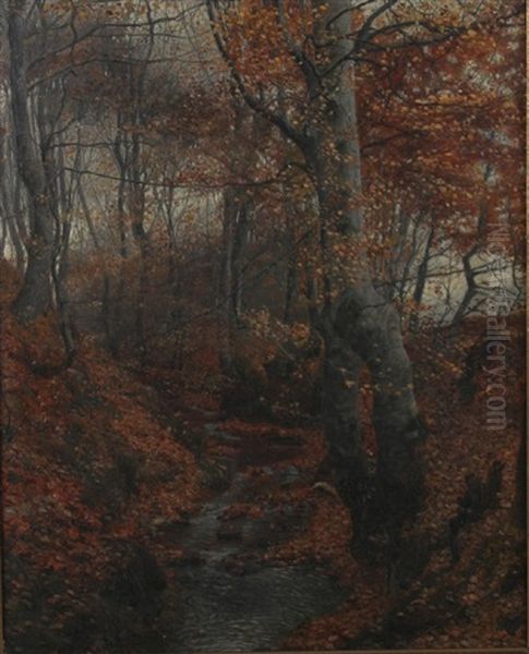 Forest Landscape Oil Painting by Jens Thomsen Jensen