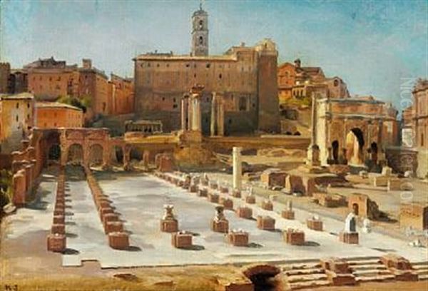 Forum Romanum I Rom Oil Painting by Karl Jensen