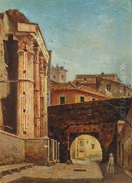 Street Scene In Rome Oil Painting by Morten Jepsen