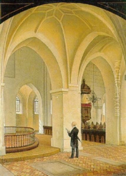 Interior Fra Vestervig Kirke Oil Painting by Morten Jepsen