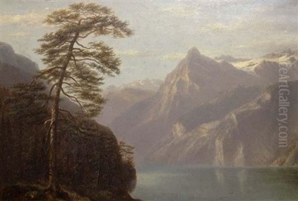 Lac De Montagne Oil Painting by Jules Jequier