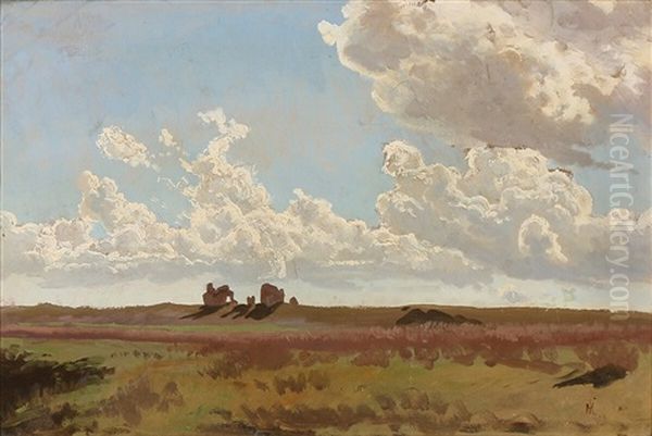 View From The Roman Campagna Oil Painting by Harald-Adof-Nikolaj Jerichau