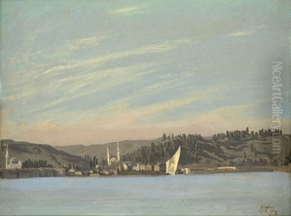 Ansicht Eines Ortes Am Bosporus Bei Istanbul Oil Painting by Harald-Adof-Nikolaj Jerichau