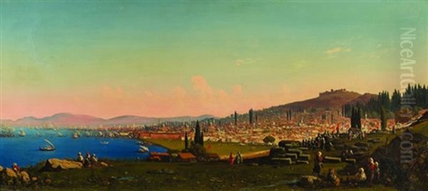 Istanbul Oil Painting by Harald-Adof-Nikolaj Jerichau