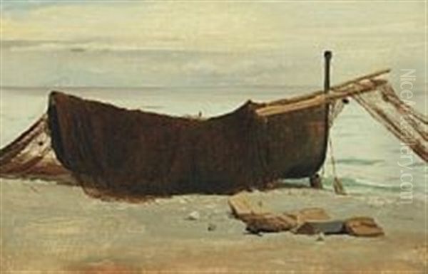 Fishing Boat On The Beach by Harald-Adof-Nikolaj Jerichau