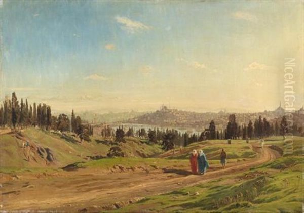 View Over Constantinople Oil Painting by Harald-Adof-Nikolaj Jerichau