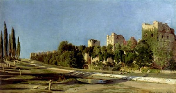 The Cemetery Walls, Scutari Oil Painting by Harald-Adof-Nikolaj Jerichau