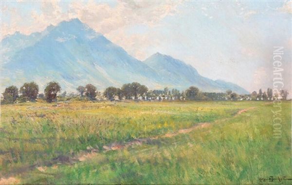 View Of Italian Fields Oil Painting by Holger Hvitfeldt Jerichau