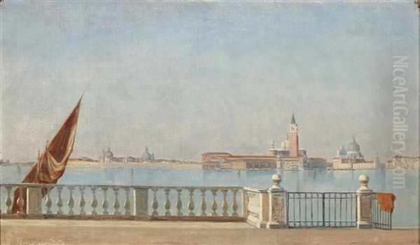 View From Venice With Canale Grande And Piazza San Marco Oil Painting by Holger Hvitfeldt Jerichau