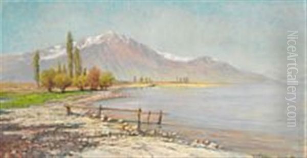 On The Shores Of Lac Leman by Holger Hvitfeldt Jerichau