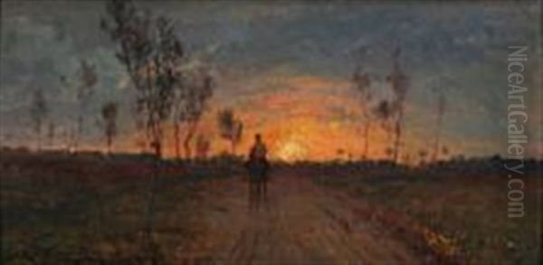 Solen Gar Aldrig Ned! The Sun Never Goes Down Oil Painting by Holger Hvitfeldt Jerichau