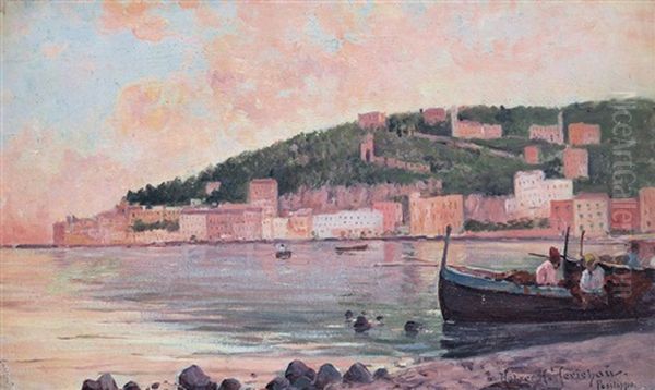 Posillipo Oil Painting by Holger Hvitfeldt Jerichau