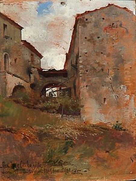 Street Scene From Italy Oil Painting by Holger Hvitfeldt Jerichau