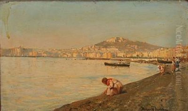 Castel Sa. Elmo, Napoli Oil Painting by Holger Hvitfeldt Jerichau