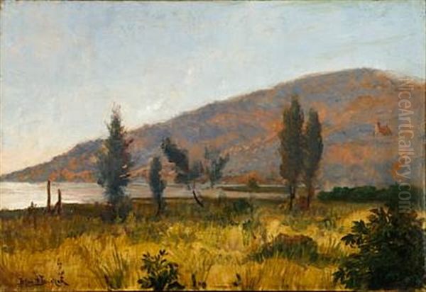 Southern Landscape Oil Painting by Holger Hvitfeldt Jerichau