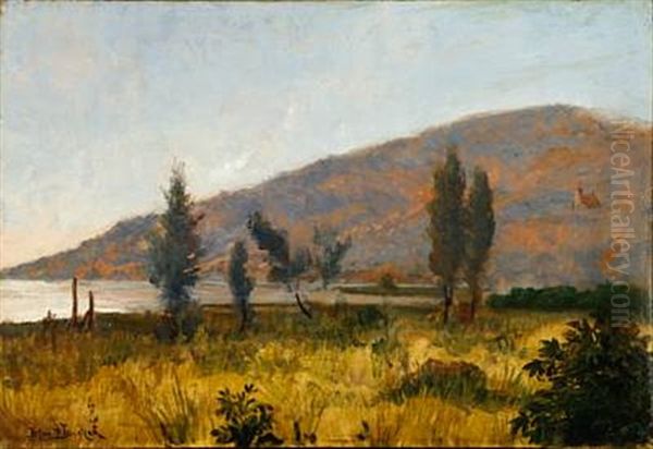 A Southern Landscape Oil Painting by Holger Hvitfeldt Jerichau