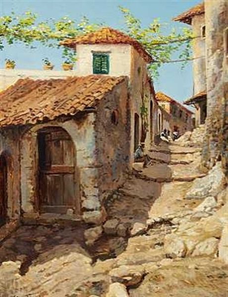 Gyde I Marchana Alto, Elba Oil Painting by Holger Hvitfeldt Jerichau