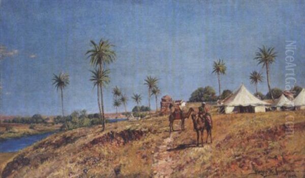 An Encampment By The Nile Oil Painting by Holger Hvitfeldt Jerichau