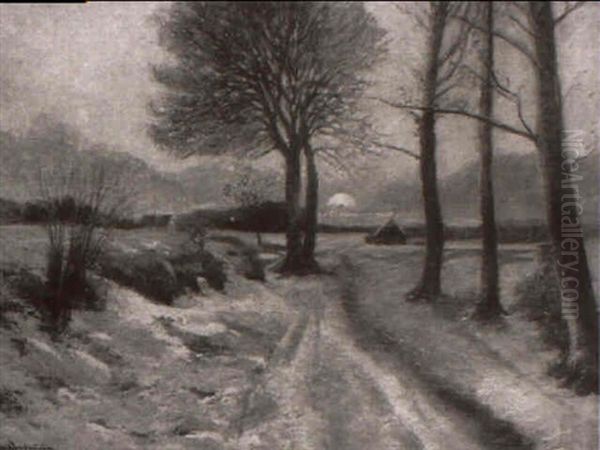 Winterlandschaft Oil Painting by Holger Hvitfeldt Jerichau