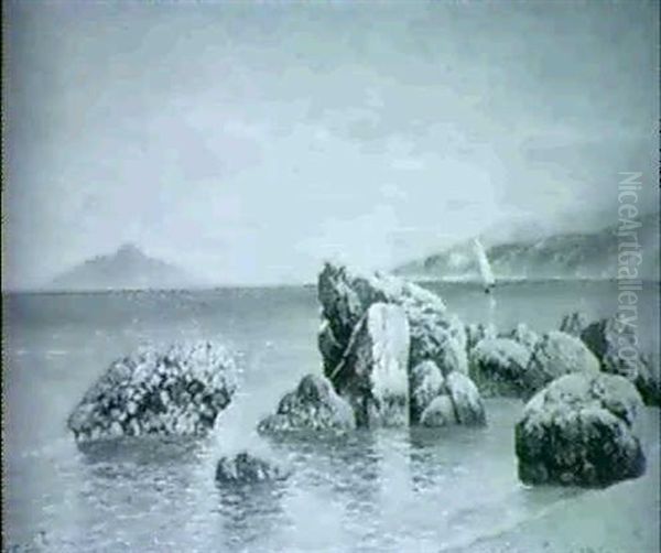 Strandparti Fra Capri Oil Painting by Holger Hvitfeldt Jerichau