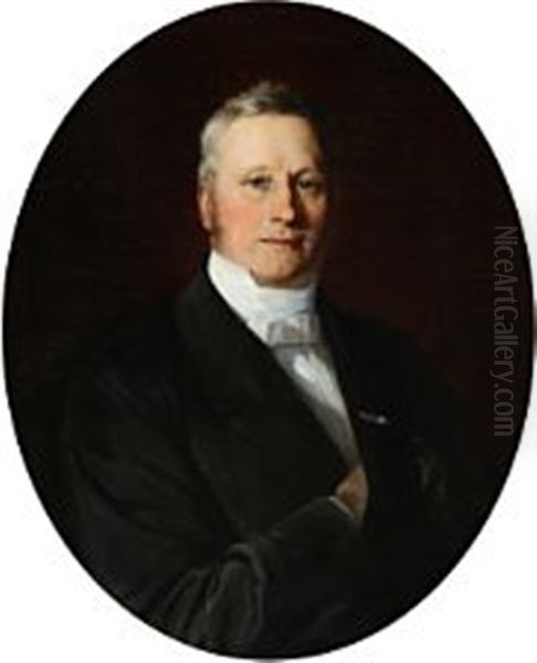 Portrait Of Carl Frederik Simony Oil Painting by Elisabeth Anna Maria Jerichau-Baumann