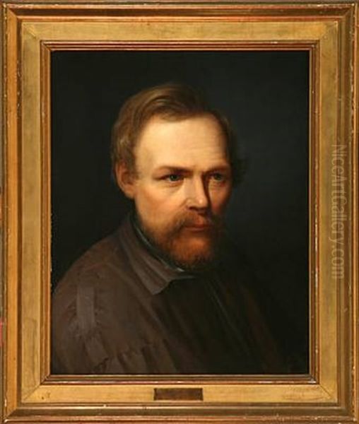 Portraet Af Jens Adolf Jerichau Oil Painting by Elisabeth Anna Maria Jerichau-Baumann