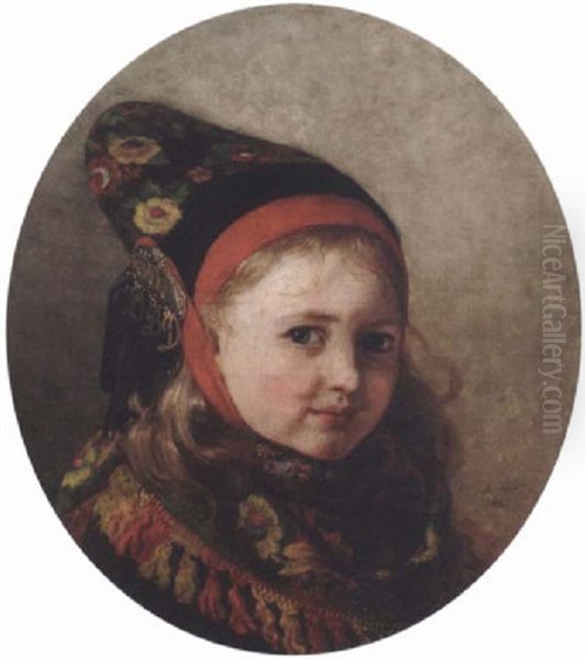 A Child In Danish Costume by Elisabeth Anna Maria Jerichau-Baumann