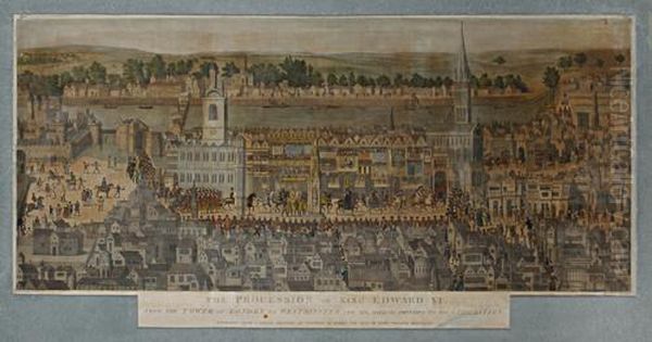 The Procession Of King Edward Vi From The Tower Of London To Westminster Oil Painting by James Basire