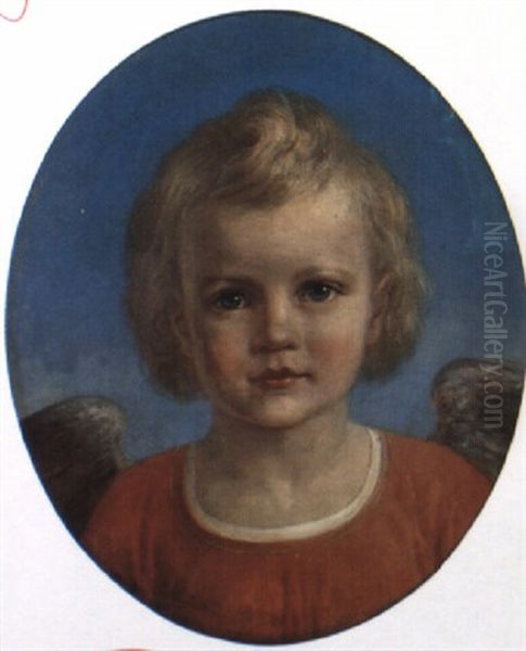 Barneportrat Af Kunstnerens Son Harald Jerichau (1851-1878) Oil Painting by Elisabeth Anna Maria Jerichau-Baumann