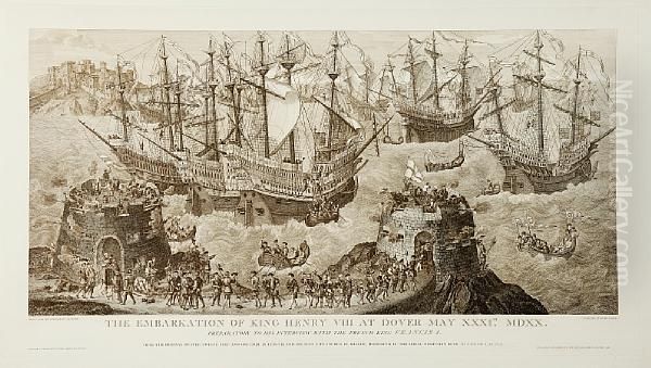 The Embarkation Of King Henry Viii At Dovermay Xxxist Mdxx Oil Painting by James Basire