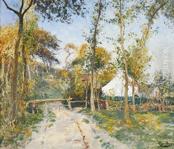 Impressionistiskt Landskap Oil Painting by Olof August Andreas Jernberg