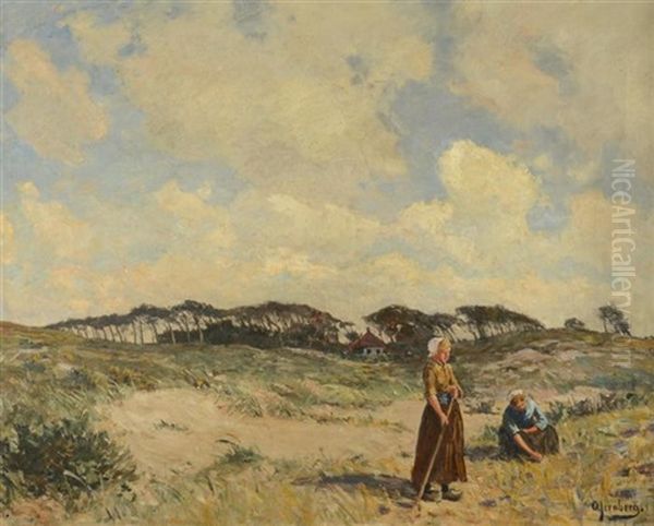 Women In The Fields Oil Painting by Olof August Andreas Jernberg