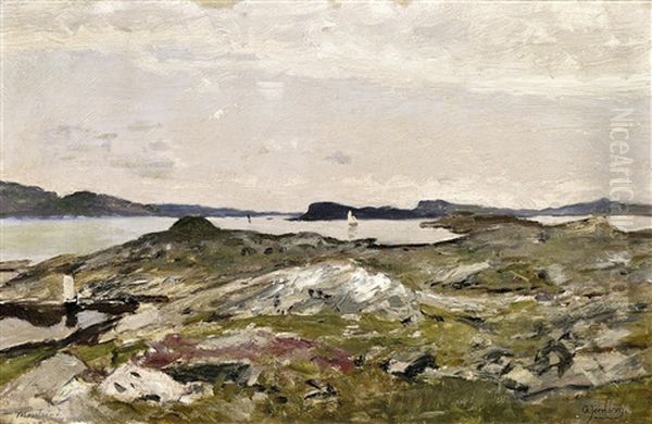 Marstrand Oil Painting by Olof August Andreas Jernberg