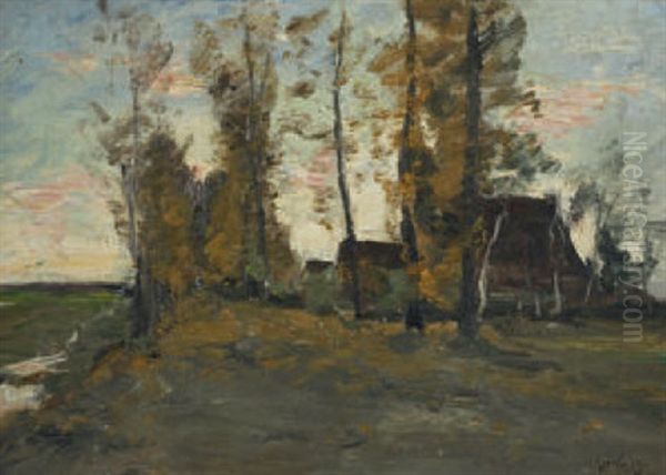 Bachlandschaft Mit Bauernhaus Oil Painting by Olof August Andreas Jernberg