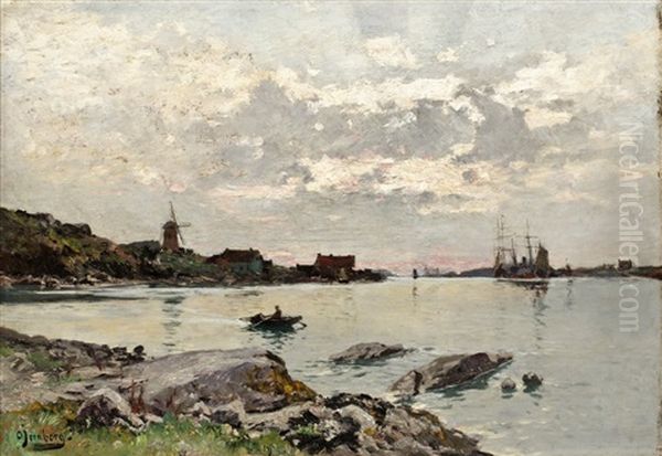 Stockholms Inlopp Oil Painting by Olof August Andreas Jernberg