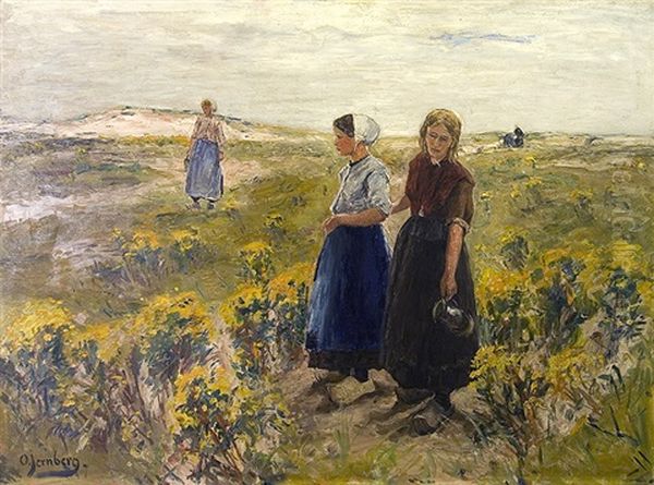 Between The Dunes Oil Painting by Olof August Andreas Jernberg