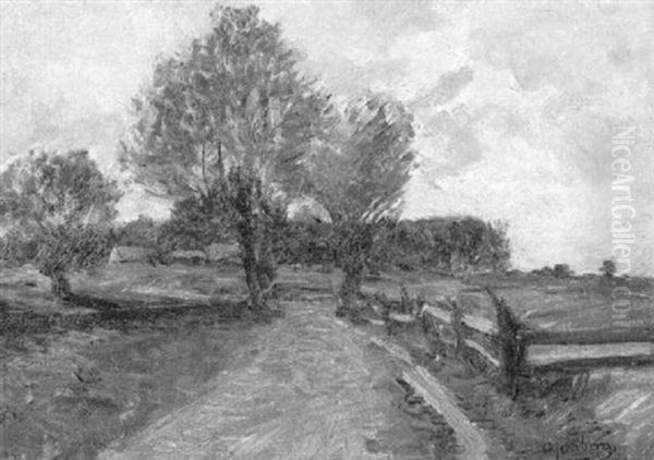 Sommerlicher Feldweg Oil Painting by Olof August Andreas Jernberg