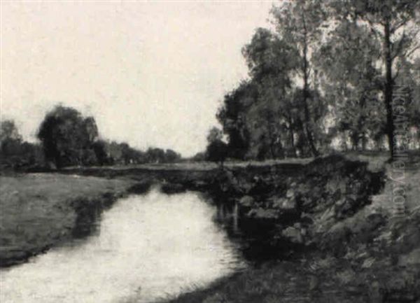 Fluslandschaft Vom Niederrhein Oil Painting by Olof August Andreas Jernberg