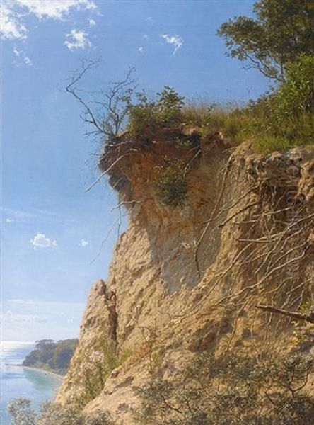 Cliff Edge Oil Painting by August Andreas Jerndorff