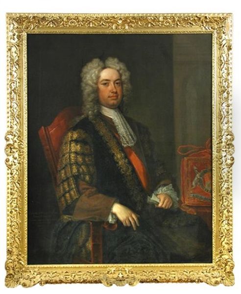 Portrait Of Sir Robert Walpole (1676-1745) Oil Painting by Charles Jervas