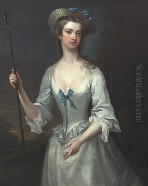 Portrait Of Lady Mary Wortley Montagu (1689-1762) Oil Painting by Charles Jervas