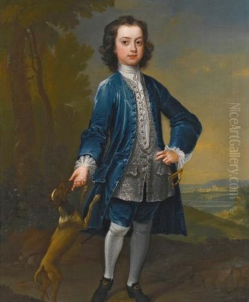 Portrait Of Benjamin Hatley Foote, Aged Twelve Oil Painting by Charles Jervas